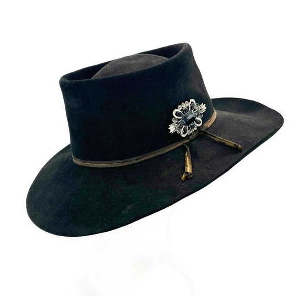 Vintage Accessories - 🔴 30% OFF Resistol Vintage Western Beaver Hat with Crystal Encrusted Brooch